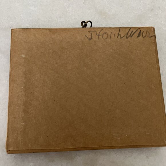 EUC Vintage Antique Hand Painted Engraving Auto Car Velvet  Framed 5” X 4” - Picture 2 of 5